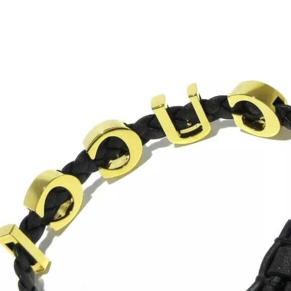 100% Auth GUCCI "GUCCI" Leather Bracelet Leather Hardware Bracelet 307-091424 - Picture 3 of 7